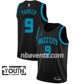 Camiseta Niños Charlotte Hornets Tony Parker 9 2018-19 Jordan Brand City Edition Negro Swingman